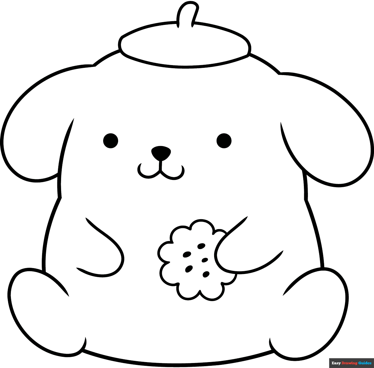 Pompompurin From Sanrio Coloring Page Easy Drawing Guides