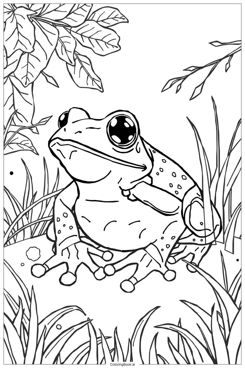Pond Frog And Toad Coloring Page Free PDF PNG Printable 