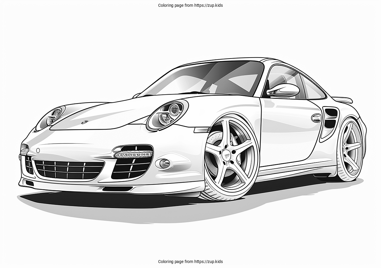 Porsche 911 Coloring Page From Zup kids