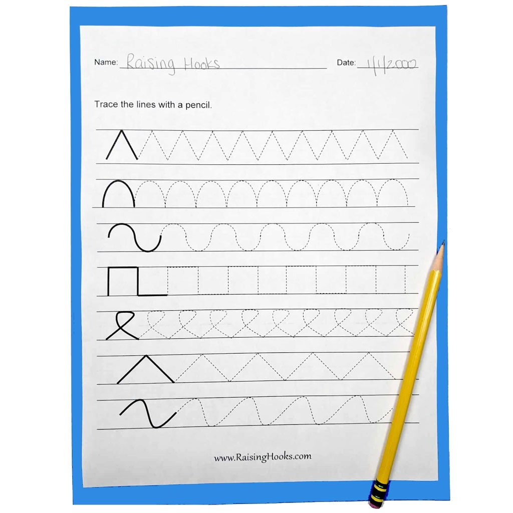 Pre Writing Practice Free Tracing Lines Worksheet Raising Hooks