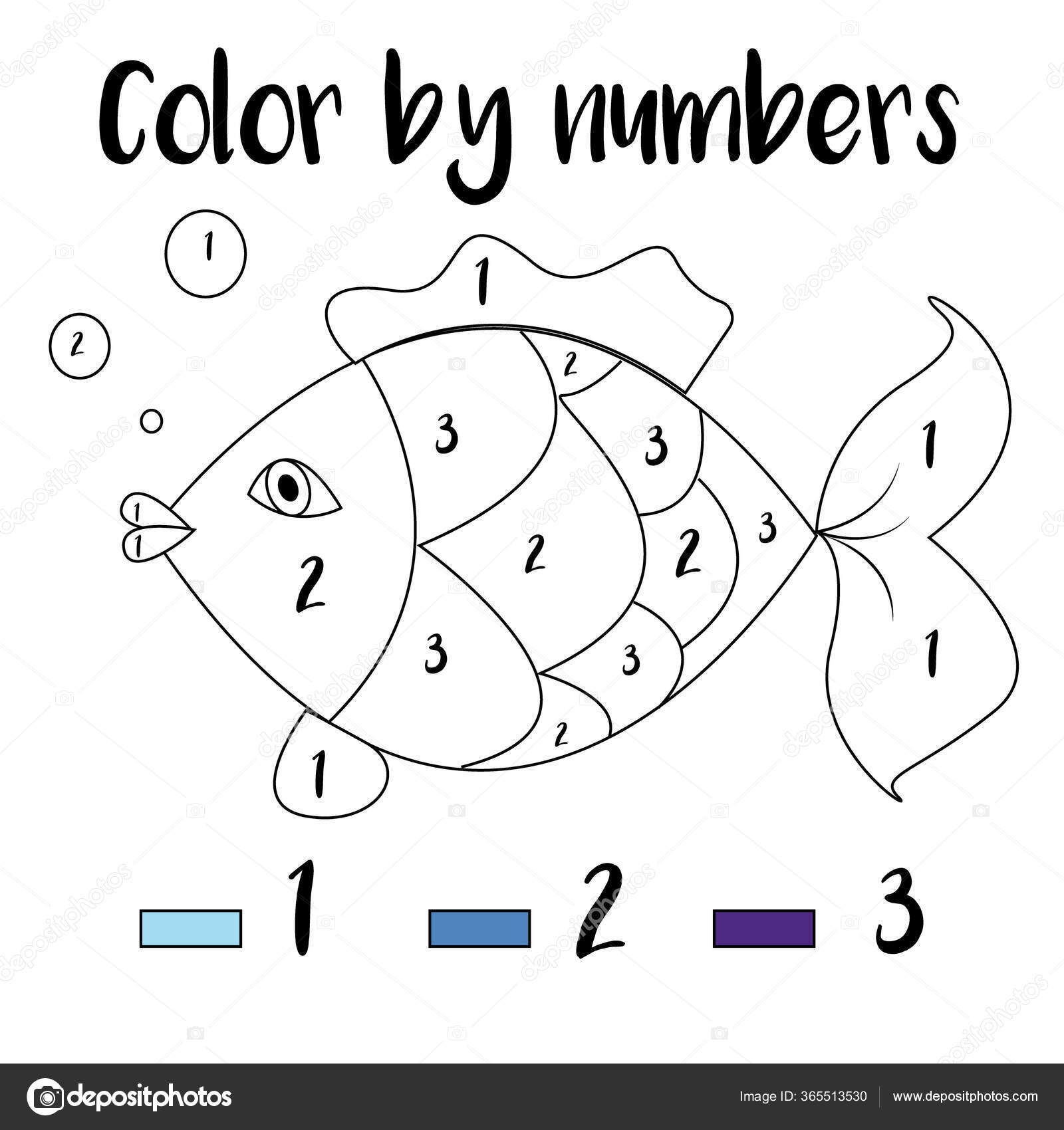 Preschool Counting Activities Coloring Page Colorful Illustration Color Numbers Printable Stock Photo Evamorris 365513530