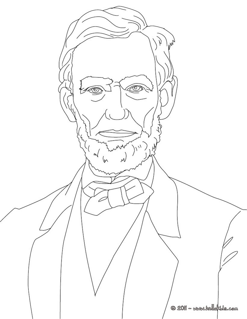 President Abraham Lincoln Coloring Pages Hellokids