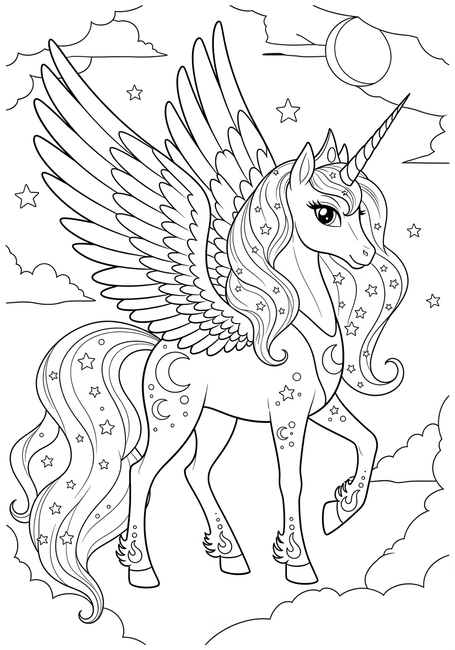 Princess Luna Coloring Page Magical Unicorn Adventure