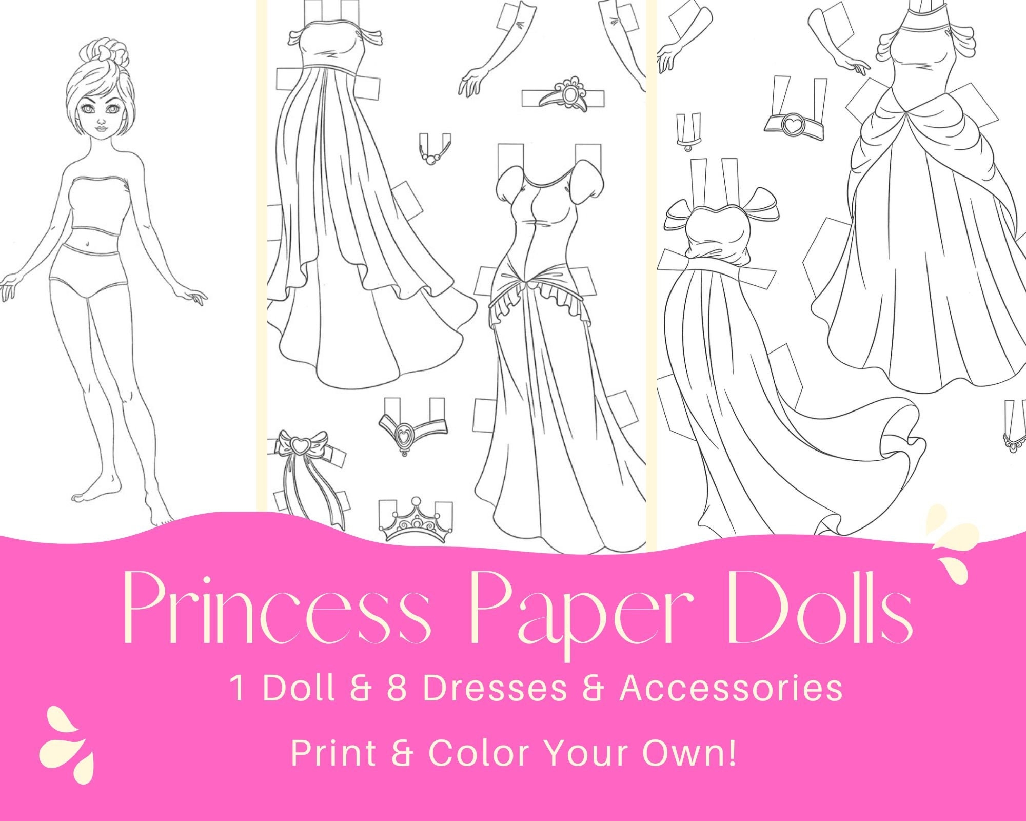 Princess Paper Dolls Road Trip Project Princess Party Color Your Own Activity Dolls To Color Pretty Dresses To Color Dress Coloring Page Etsy Princess Paper Dolls Road Trip Project Princess Party Color Your Own Activity Dolls To Color Pretty Dresses To Color Dress Coloring Page Etsy