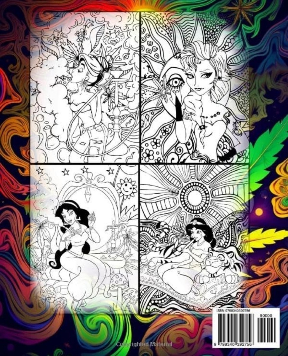 Princess Stoner Coloring Book For Adults Trippy Therapy EBay