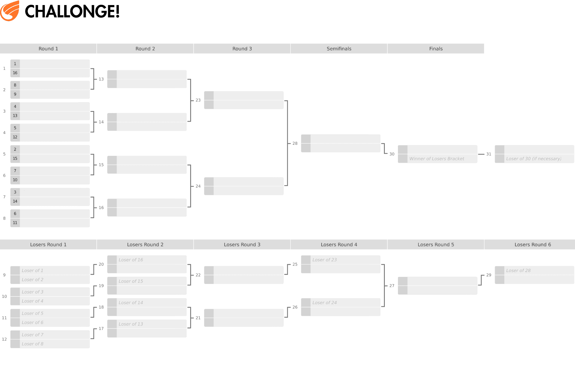 16 player tournament bracket 16 player tournament bracket