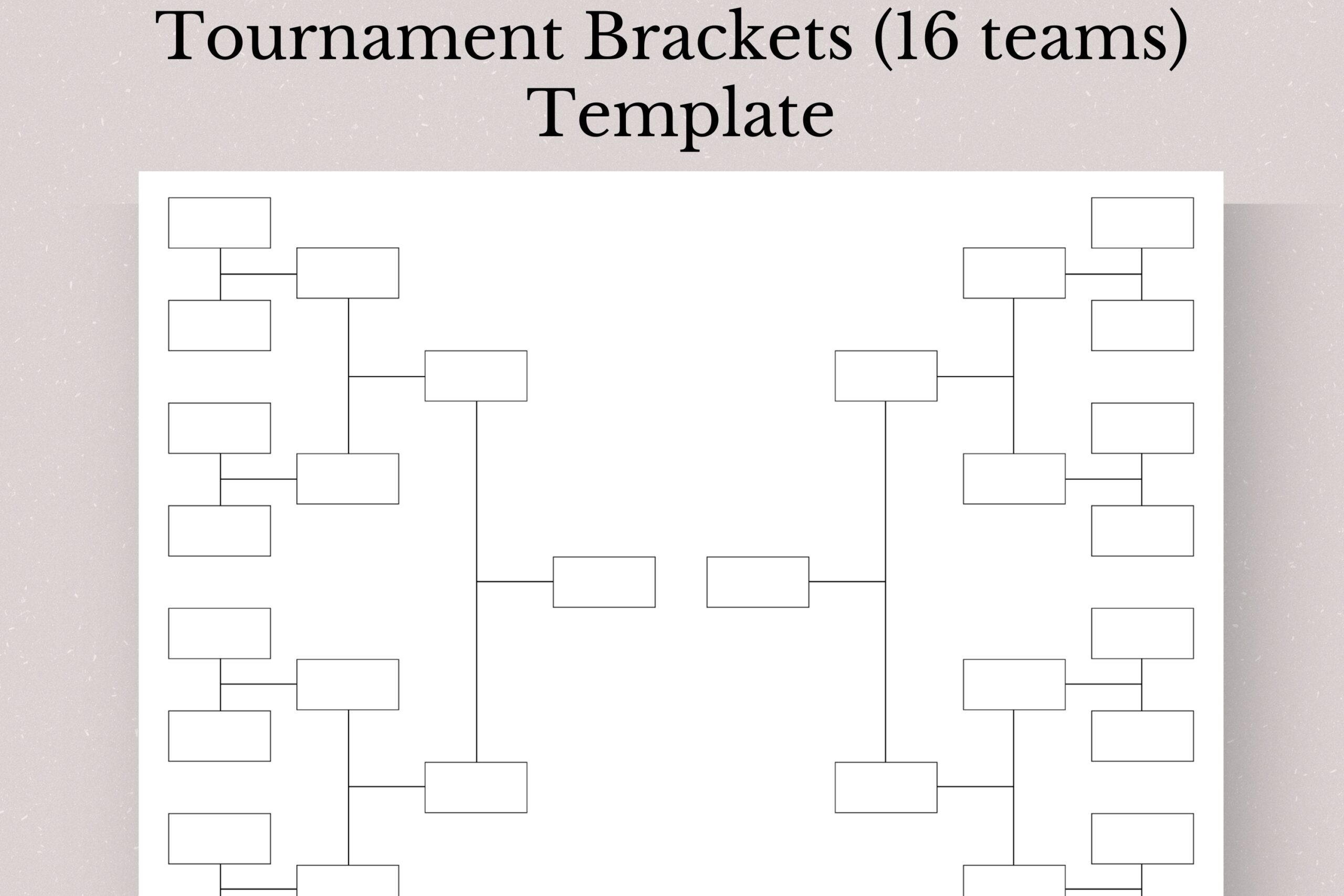 Printable 16 team Tournament Bracket Single Elimination PDF Etsy