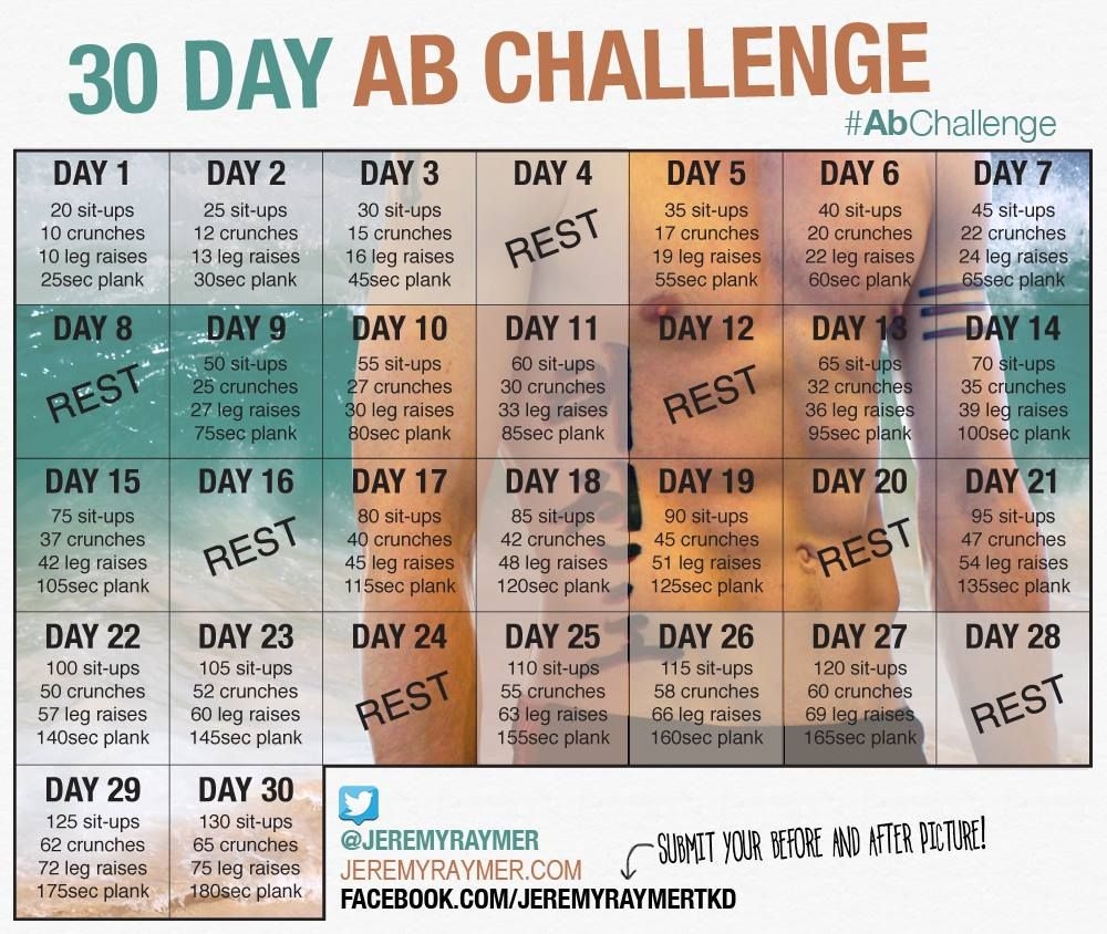 30 day ab challenge printable