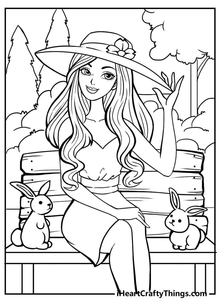 Printable Barbie Coloring Books Barbie Drawing Printable Coloring Sheets Barbie Trace And Color