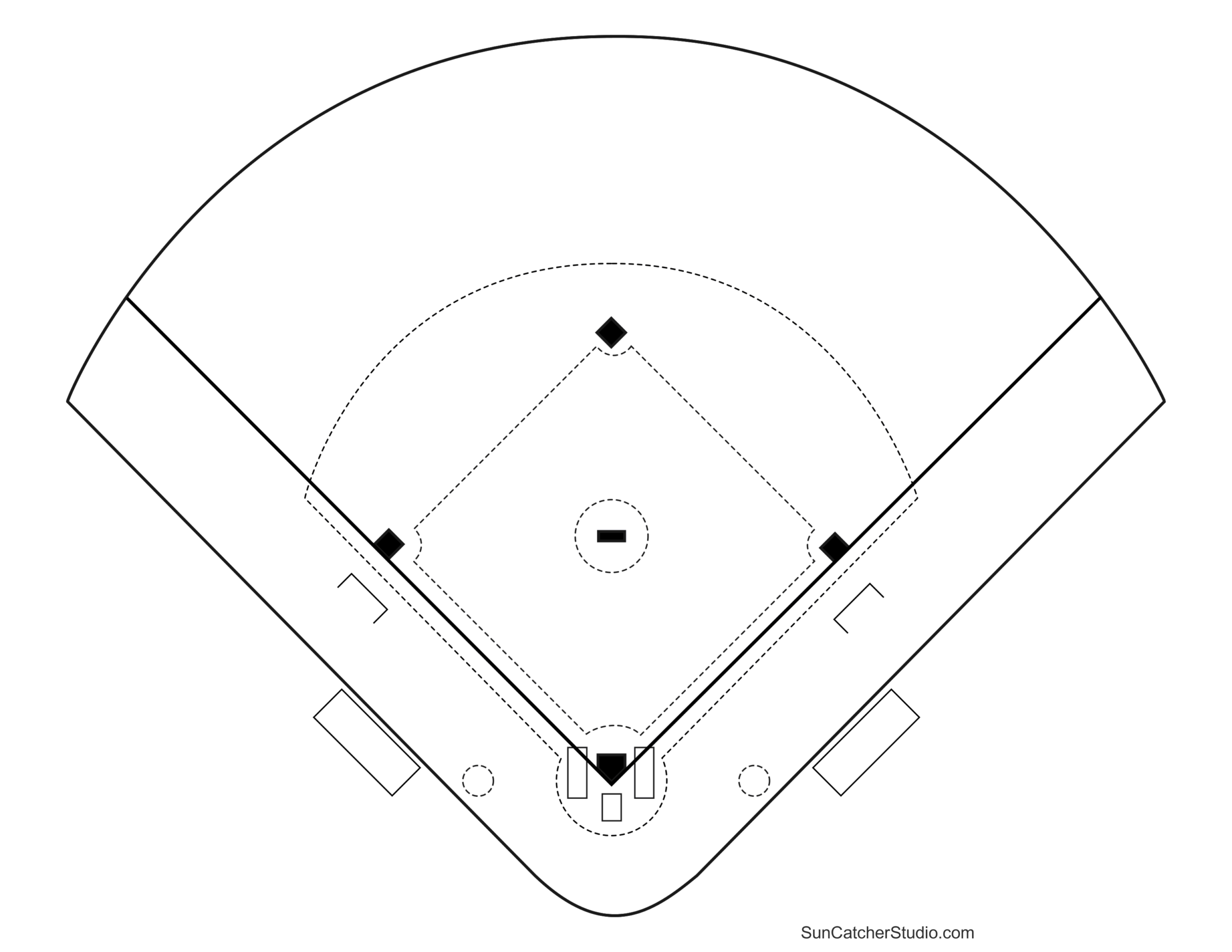 Printable Baseball Field Diagram Softball Diamond Templates Free Printables Lettering SVG Files Tools Apps