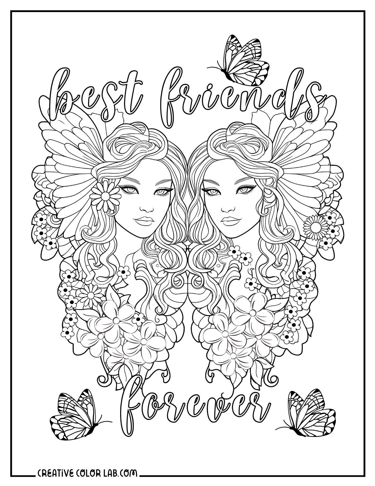 Printable Best Friend Coloring Pages Free Friendship Printables