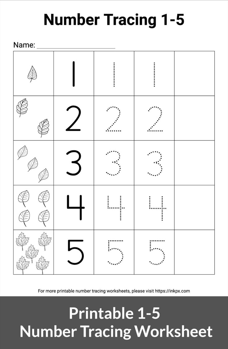 tracing sheets for numbers