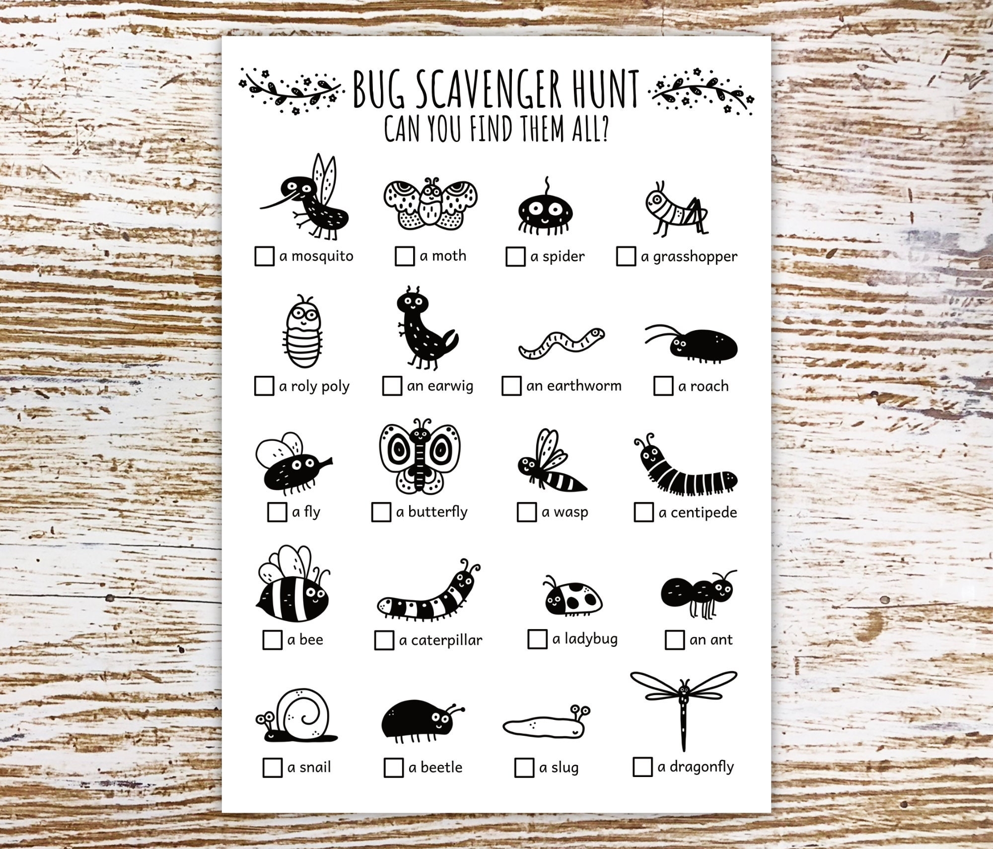 Printable Bug Scavenger Hunt For Kids Insect Adventure Game Outdoor Nature Activity PDF Etsy Denmark