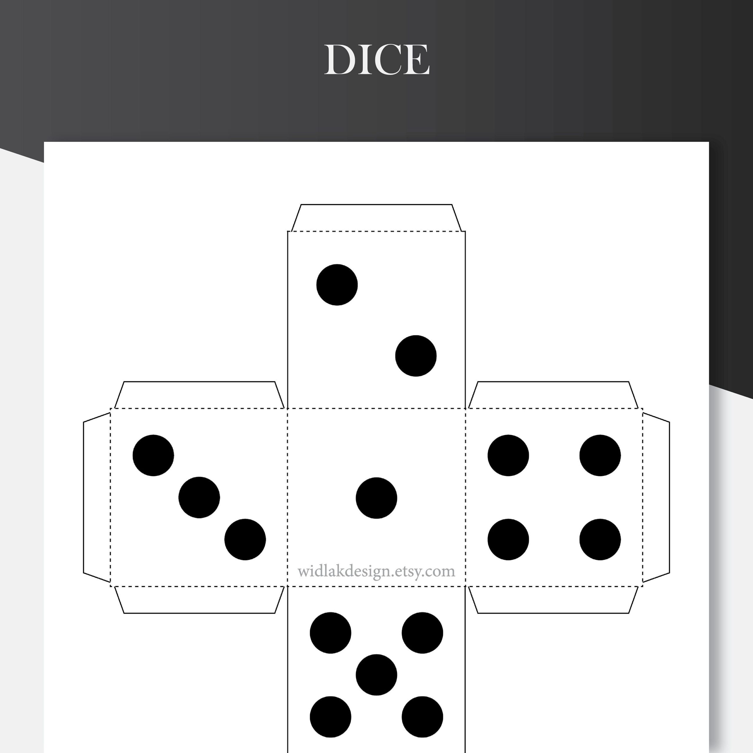 Printable Dice DIY Template PDF Etsy Printable Dice DIY Template PDF Etsy