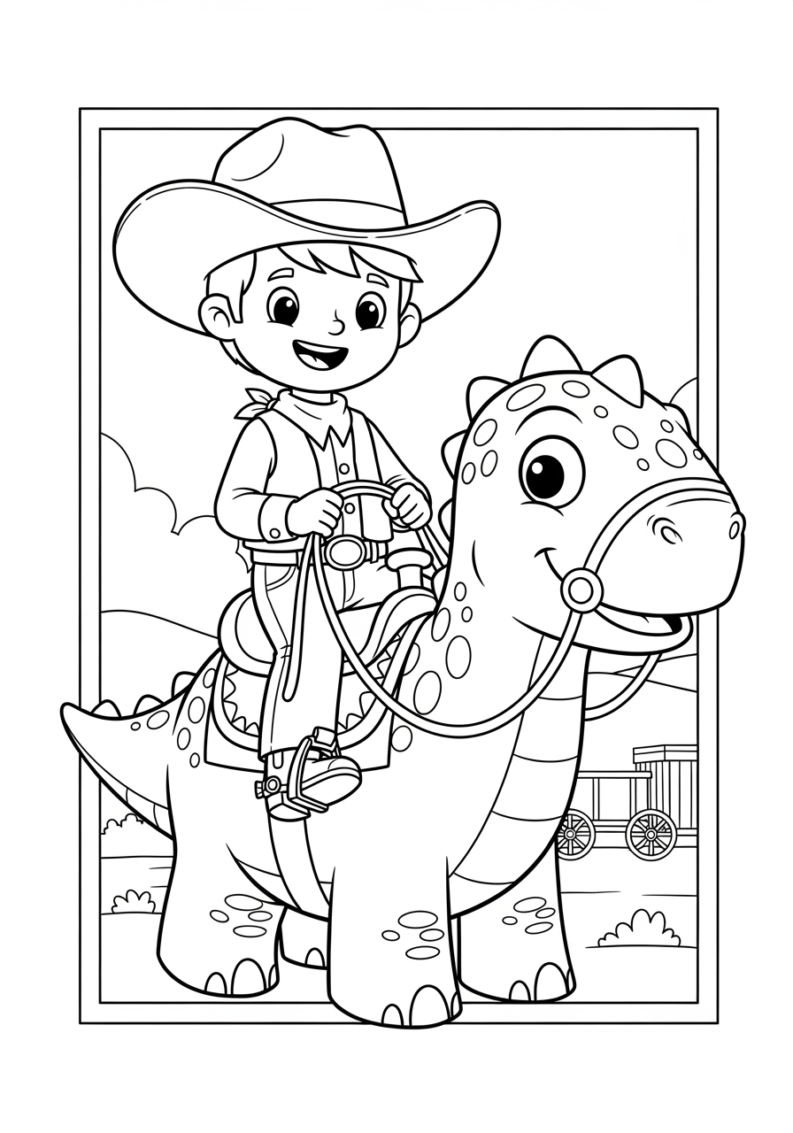 Printable Dino Ranch Color Pages For Kids