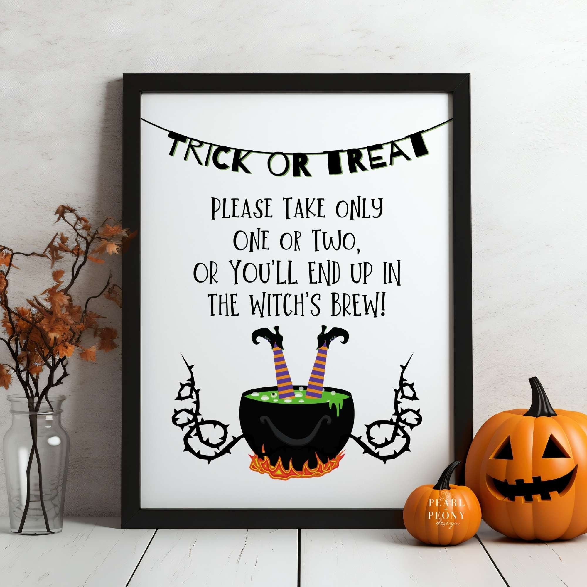 PRINTABLE Halloween Candy Bowl Sign Please Take One Sign Trick Or Treat Porch Sign Take A Treat Sign Trunk Or Treat Digital Download Etsy