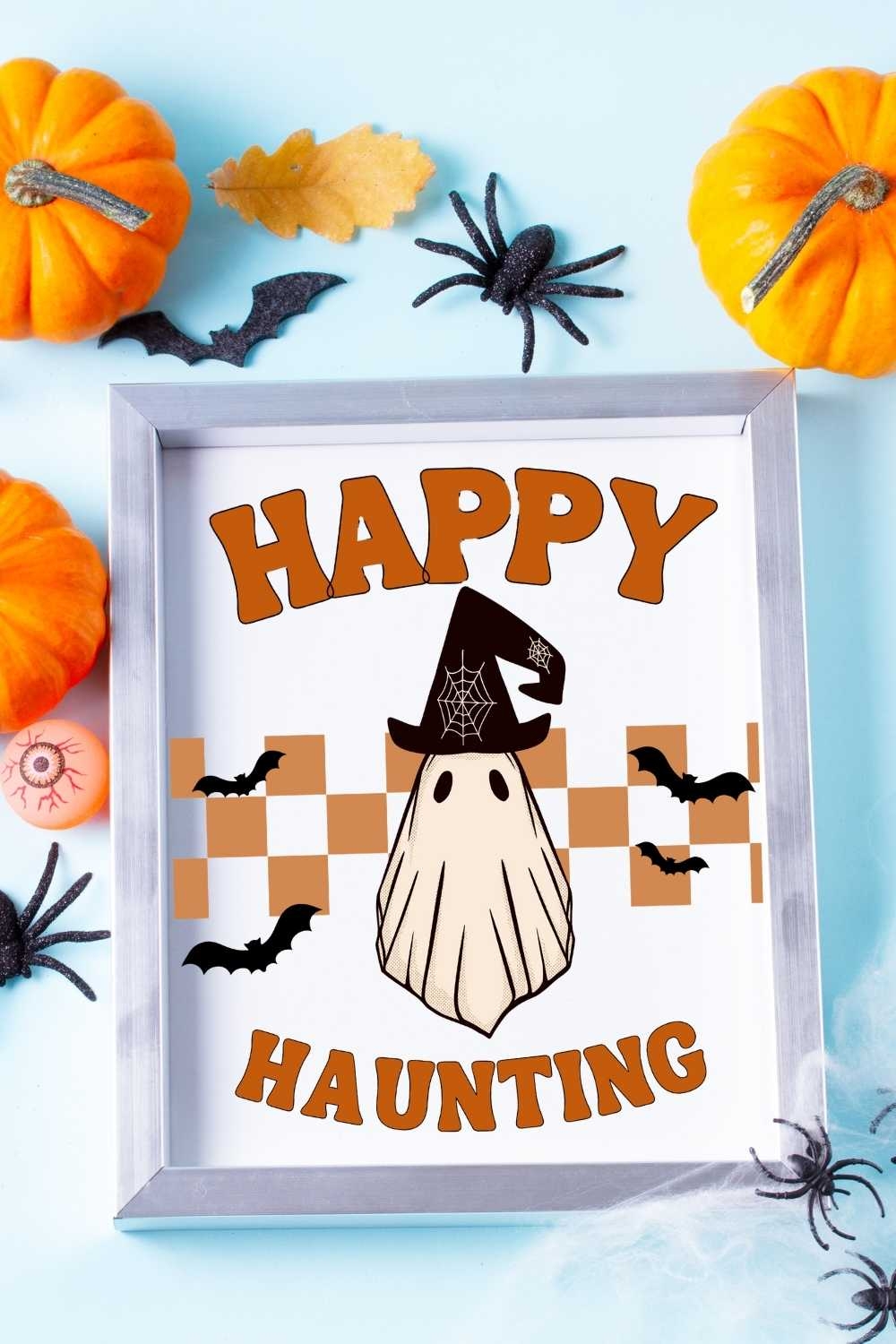 Printable Happy Haunting Retro Sign For Halloween