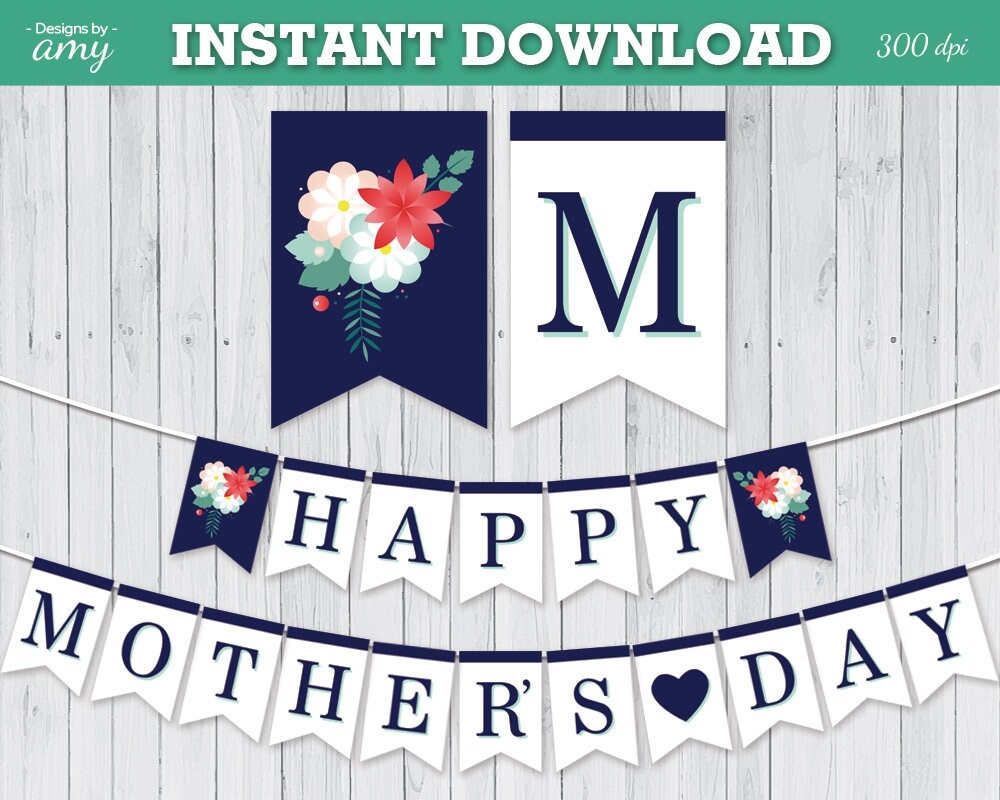 happy mothers day banner printable