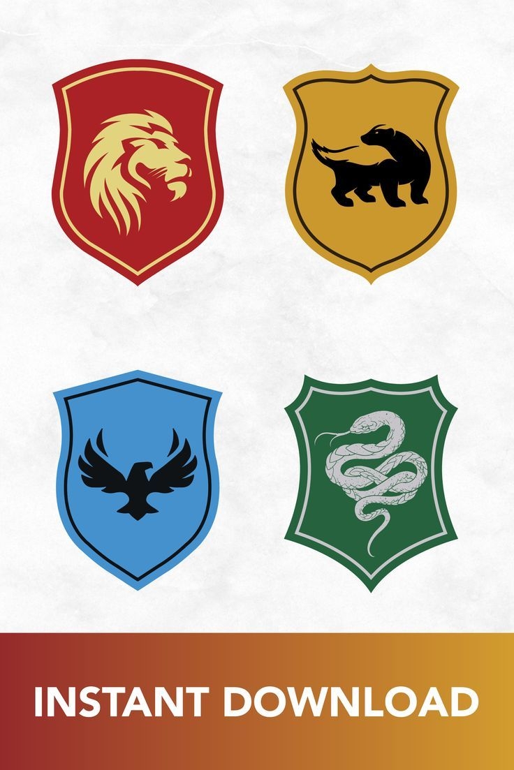 Printable Hogwarts Logo House Crests SVG Harry Potter Printables