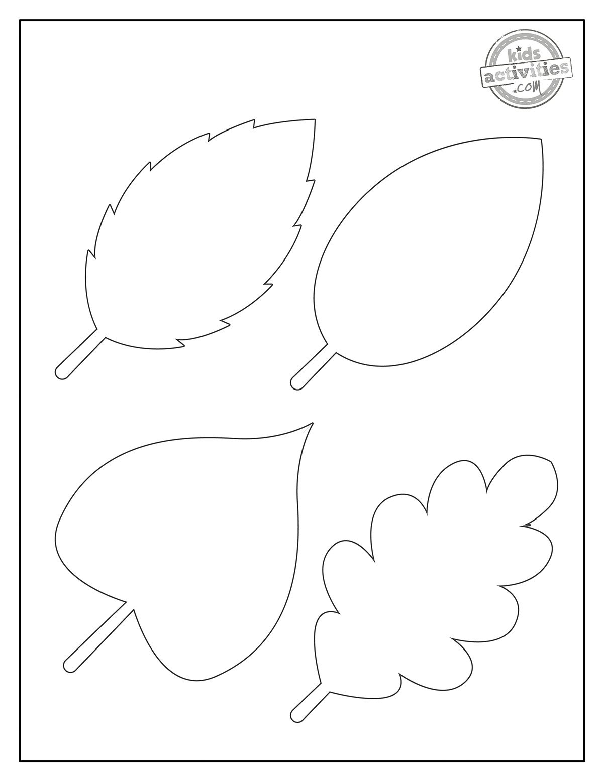 Printable Leaf Template For Summer Autumn Crafts Kids Activities Blog