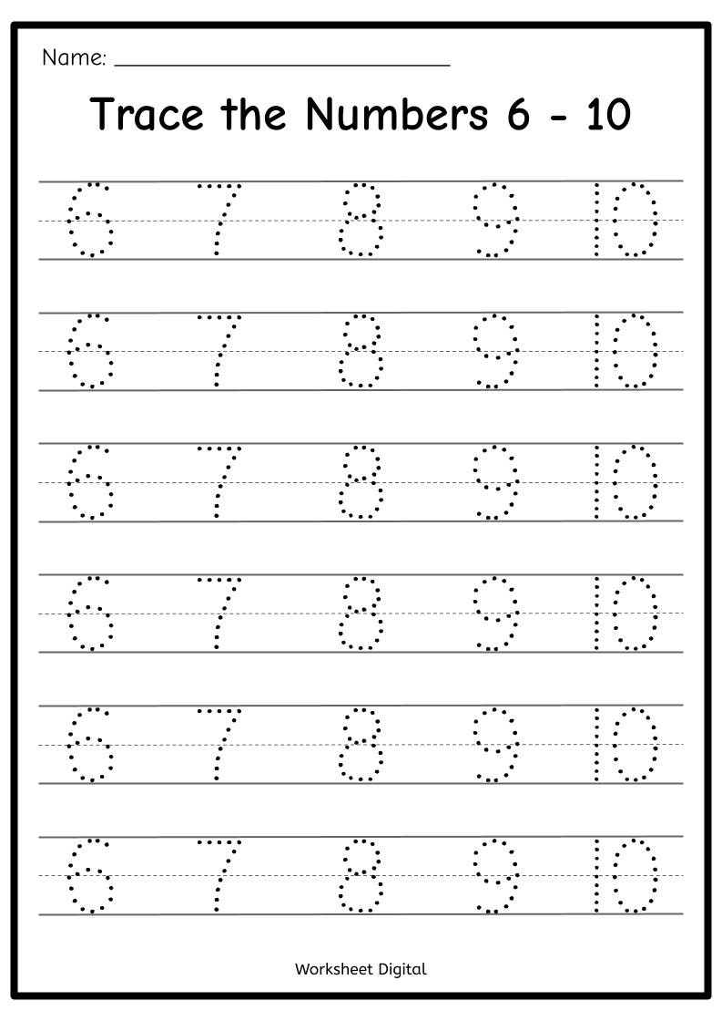Printable Numbers 1 50 Tracing Worksheets Homeschool Kindergarten PDF Download Etsy