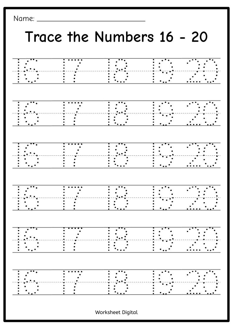 Printable Numbers 1 50 Tracing Worksheets Homeschool Kindergarten PDF Download Etsy