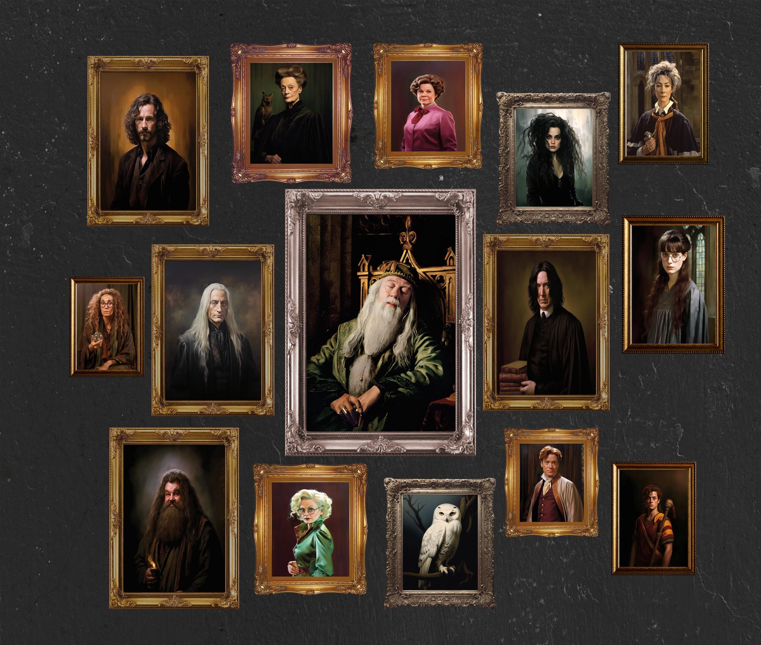 Printable PDF Set Of 15 Wizard And Witch Portrait Gallery Wall Art dark Academy Magic School Decor Wizard Home Art Extra Framed Version Etsy Canada