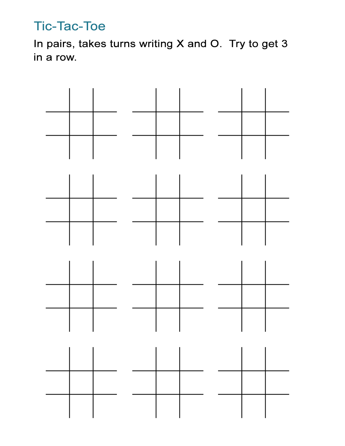 Printable Tic Tac Toe Sheets ALL ESL Printable Tic Tac Toe Sheets ALL ESL