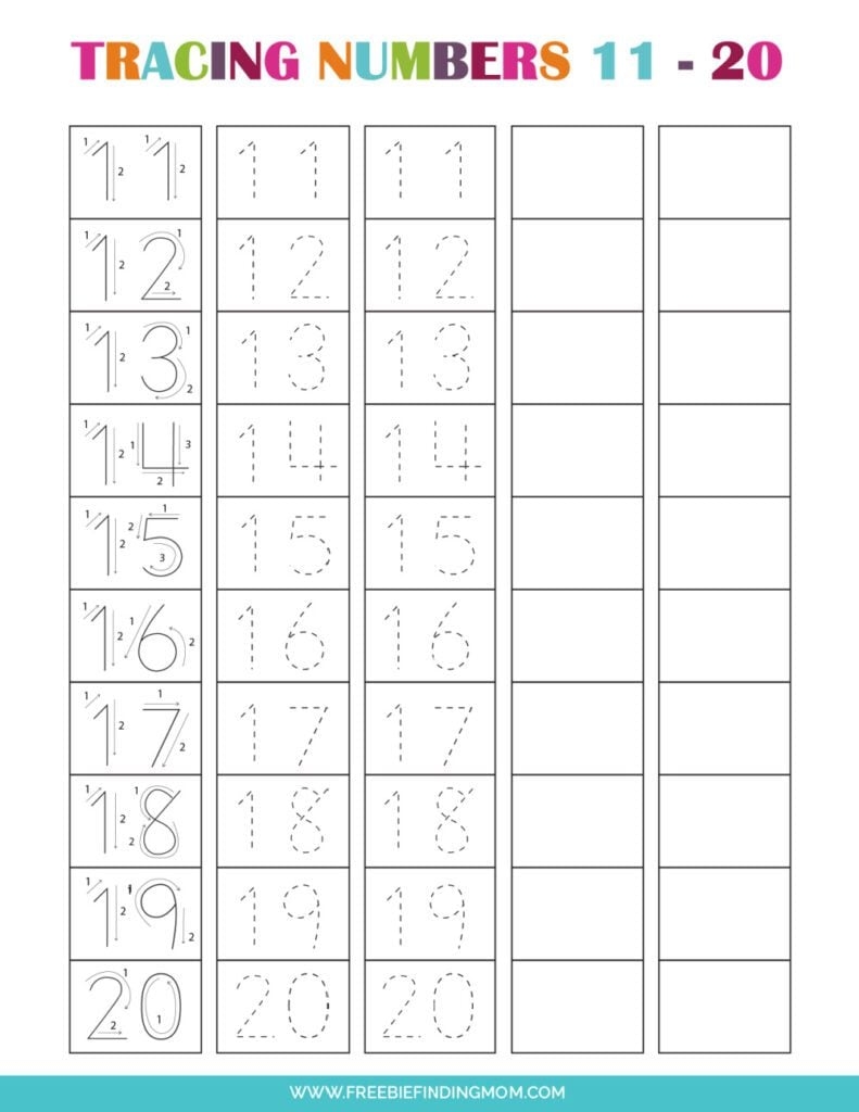 number tracing sheets