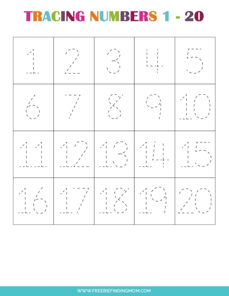 free printable number tracing sheets