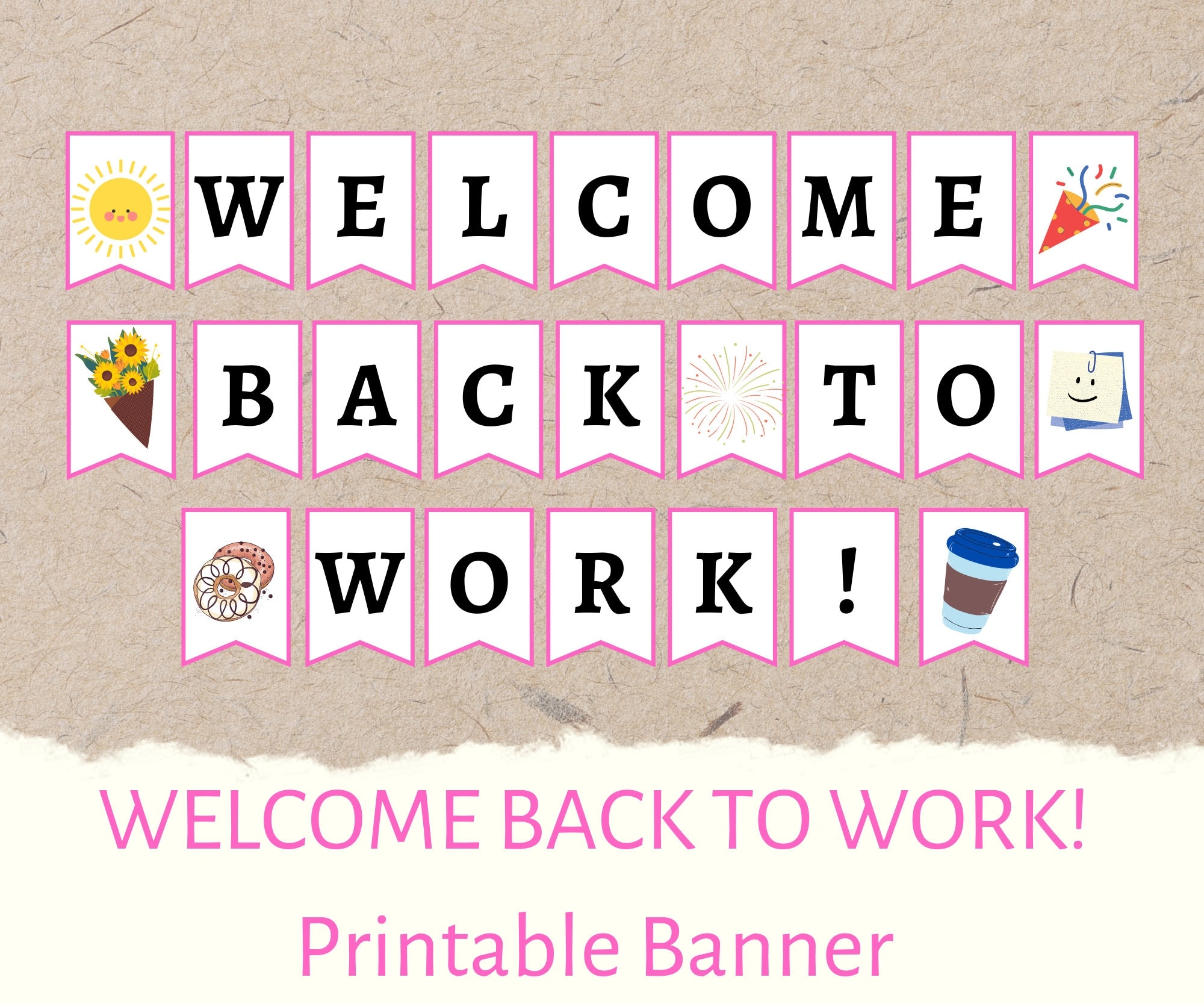 Printable Welcome Back To Work Banner Printable Welcome Back To Office Banner Sign Welcome Back From Maternity Leave Instant Download Etsy