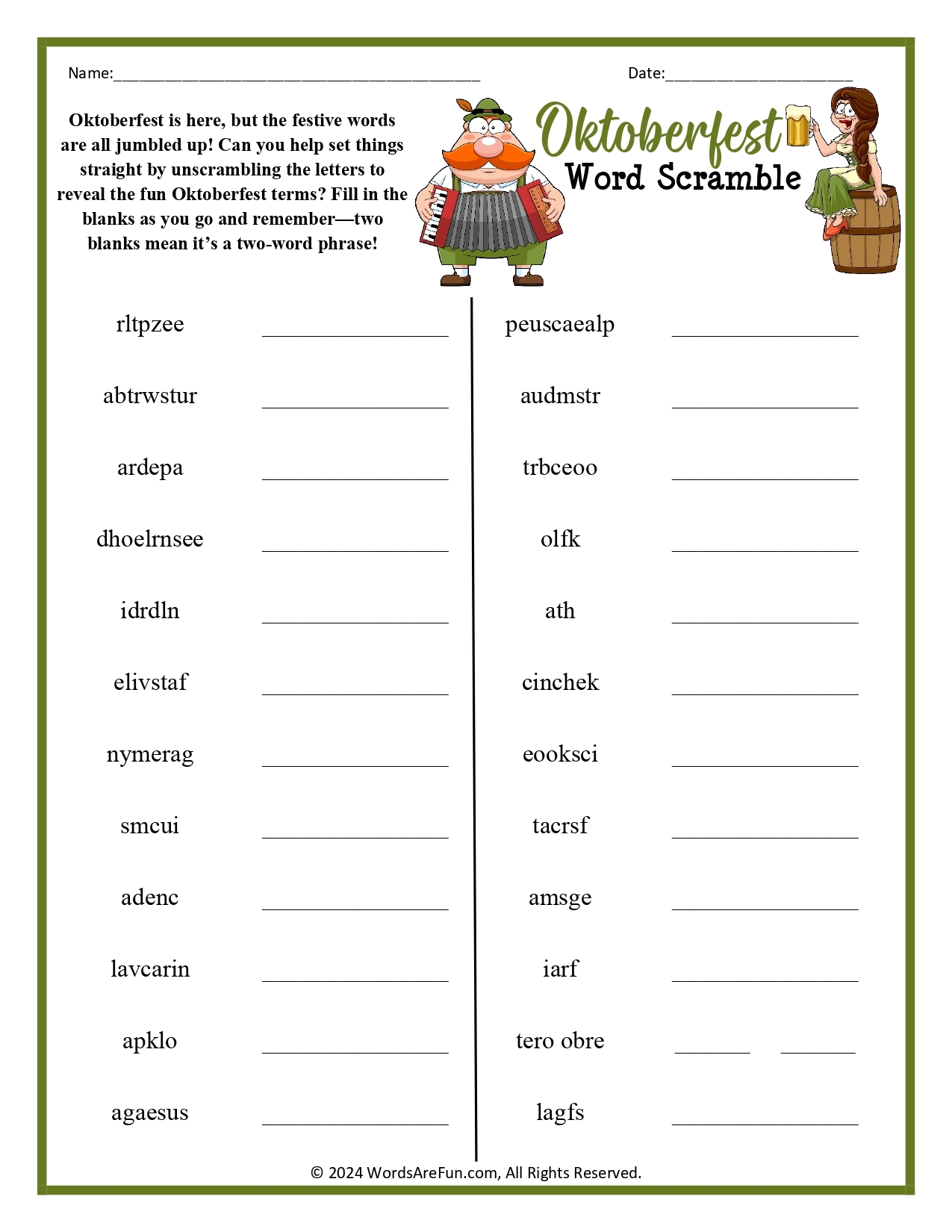 Printable Word Scrambles For Adults Printable Word Scrambles For Adults