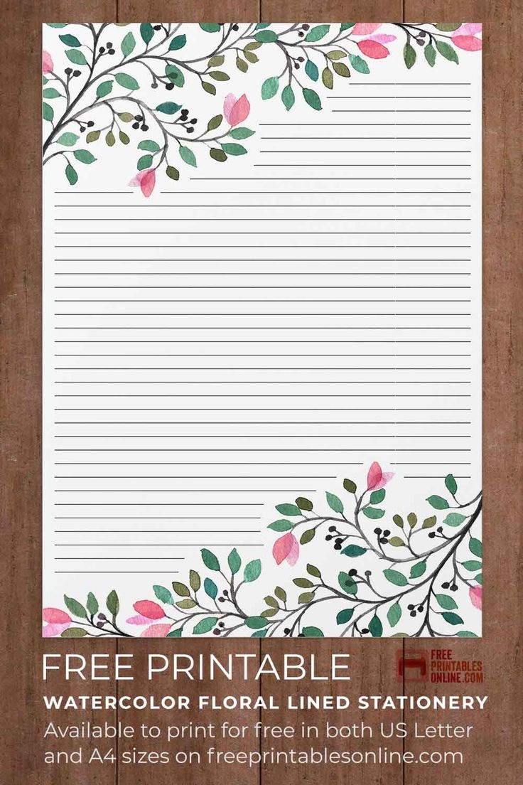 Printabled Lined Stationery FREE