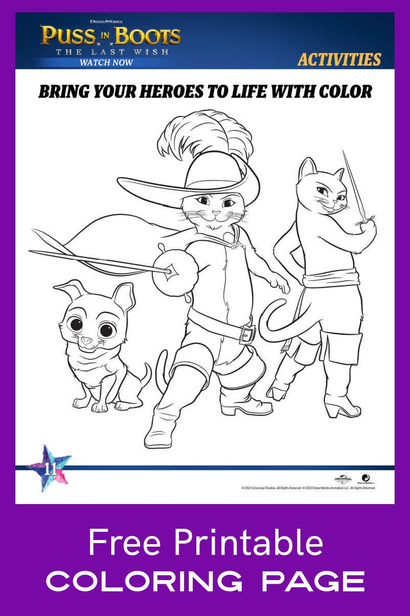 Puss In Boots Characters Coloring Page Mama Likes This