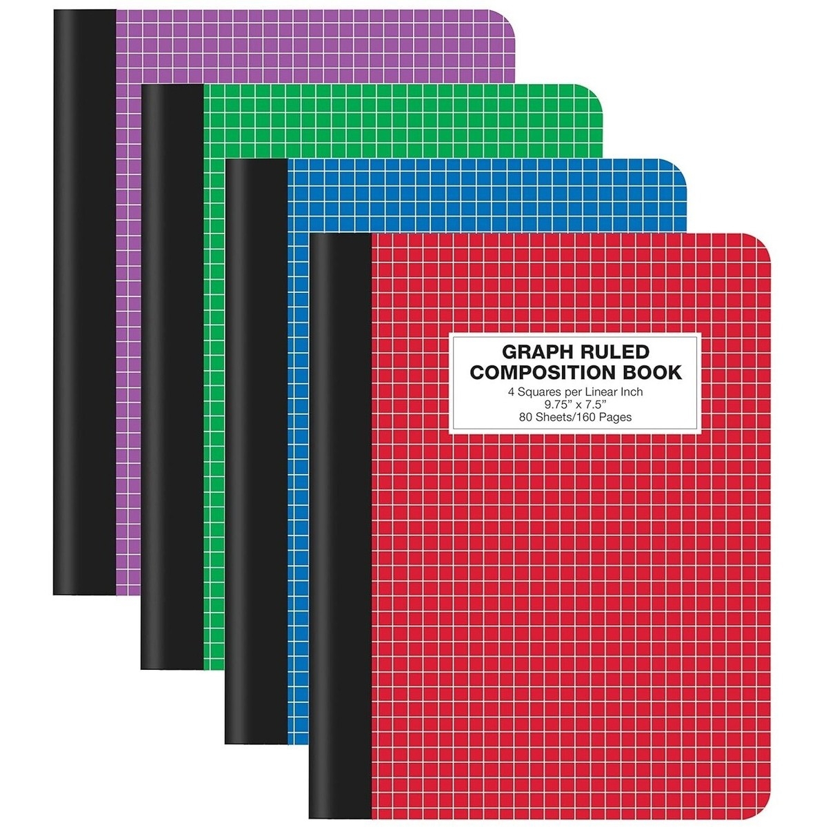 Quad Ruled Composition Notebook 4 Pack Hardcover 4x4 Graph Ruled Book 9 75 x7 5 EBay Quad Ruled Composition Notebook 4 Pack Hardcover 4x4 Graph Ruled Book 9 75 x7 5 EBay