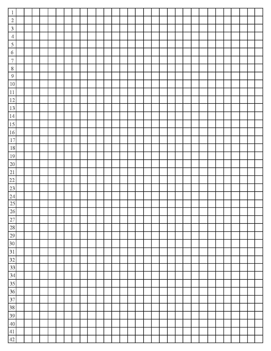 Quarter inch Graph Paper With Line Numbers Etsy Quarter inch Graph Paper With Line Numbers Etsy