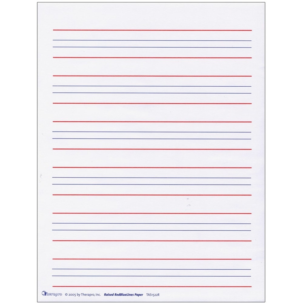 Raised Line Writing Paper Red And Blue Lines Package Of 50 Raised Line Writing Paper Red And Blue Lines Package Of 50