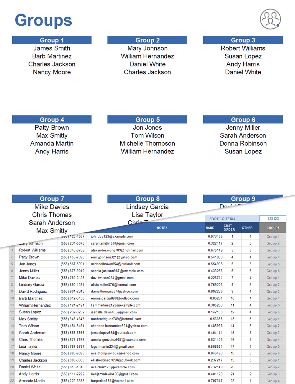 Random Group Generator For Excel