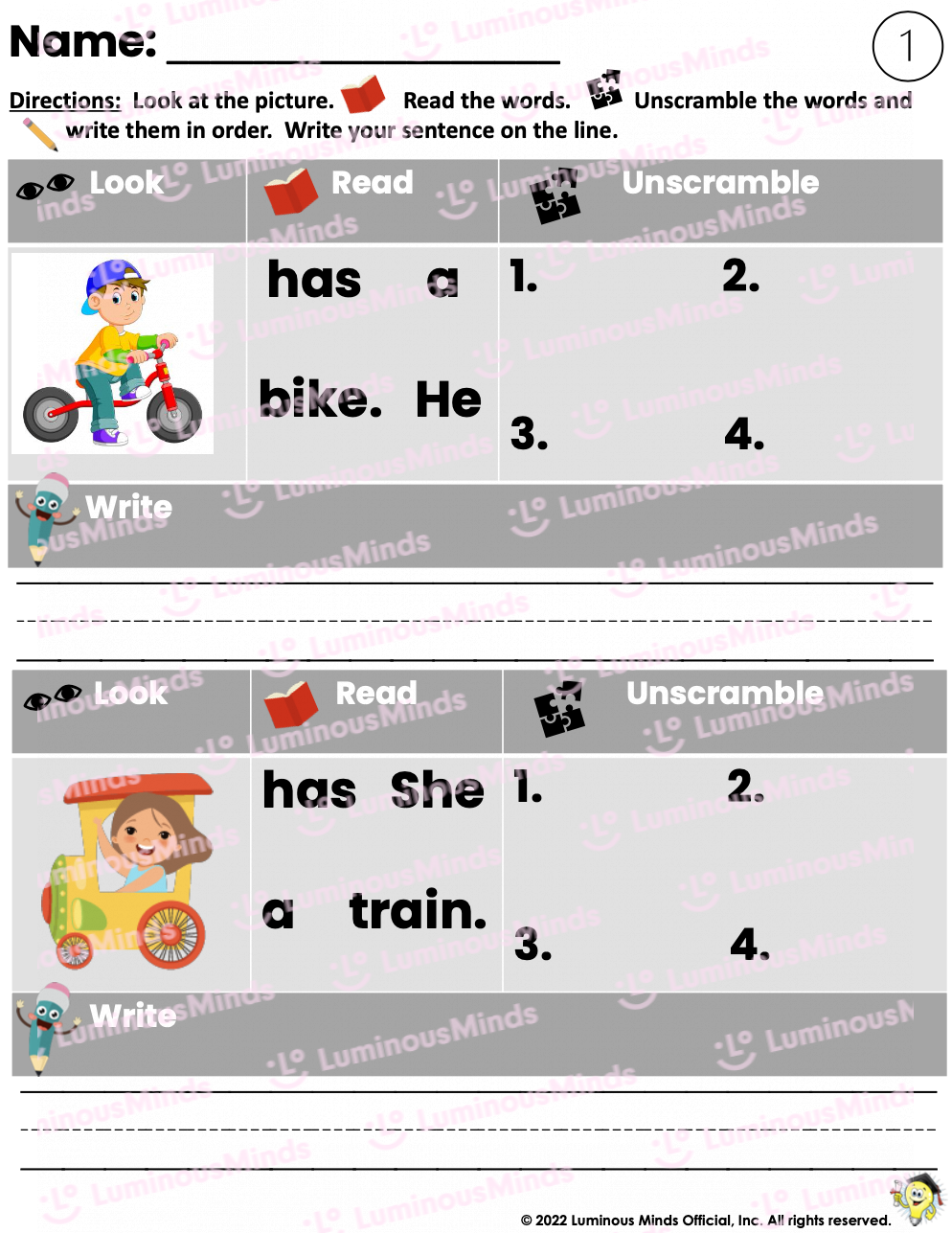 Reading Comprehension Worksheets Kinder First Simple Sentence Writing Practice