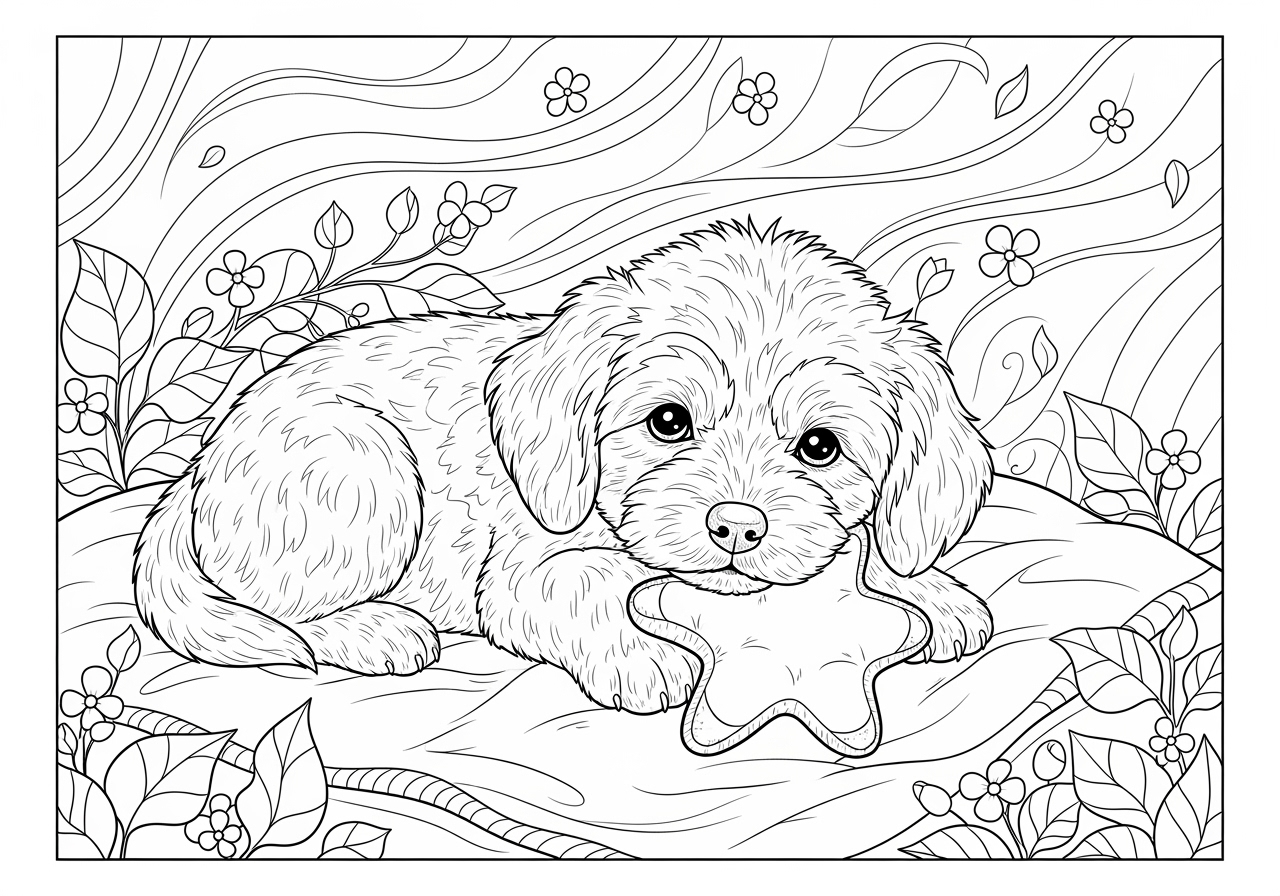 cute puppies coloring pictures