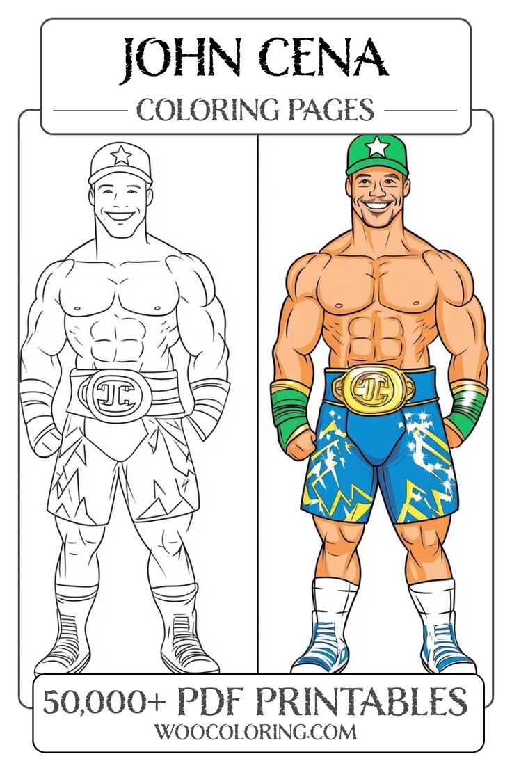 Relaxing John Cena Coloring Pages