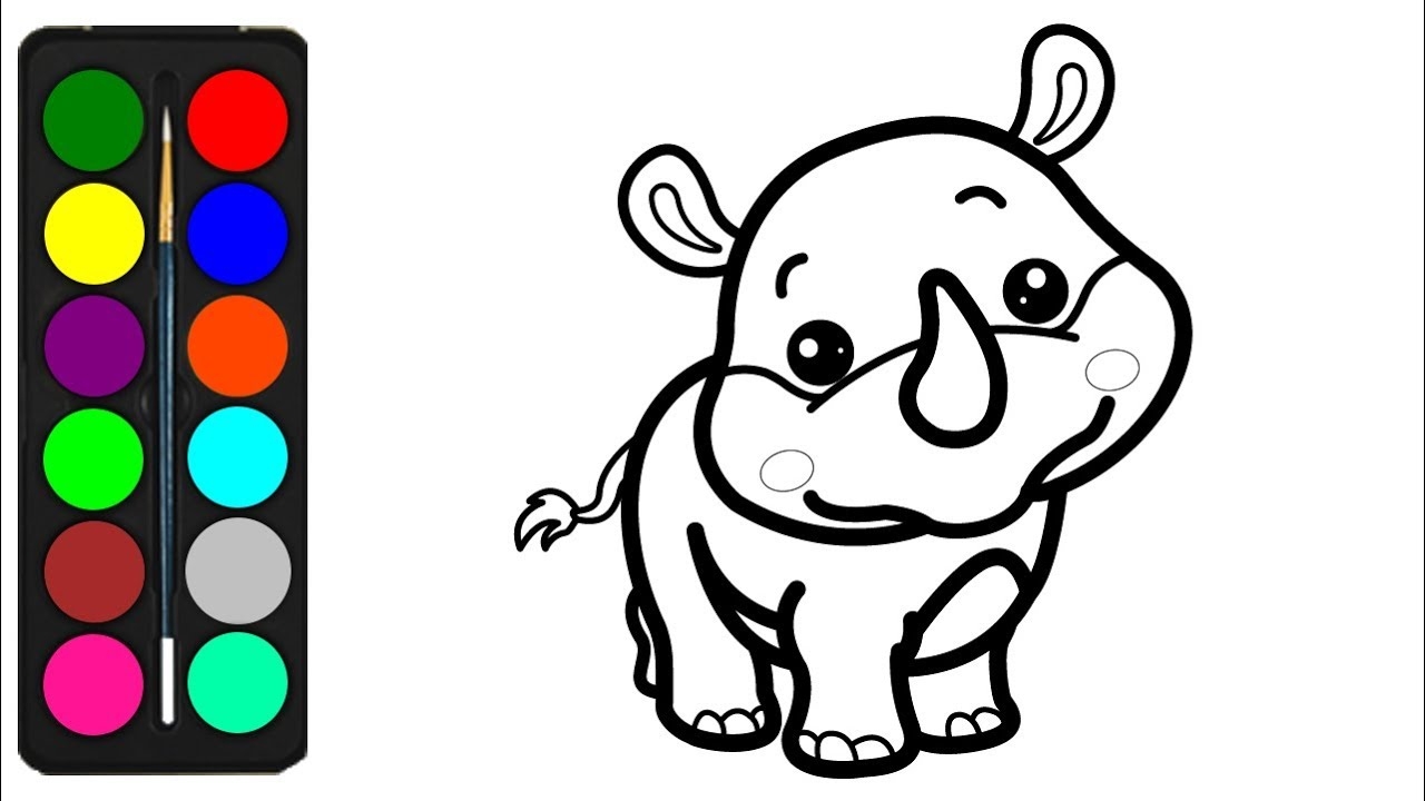 rhino pictures to color