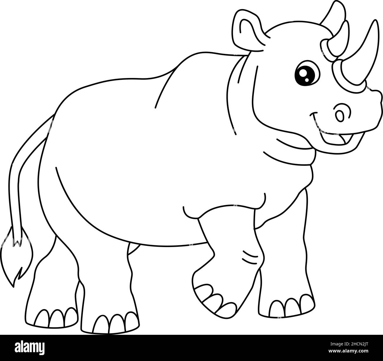 Rhinoceros Coloring Page Isolated For Kids Stock Vector Image Art Alamy