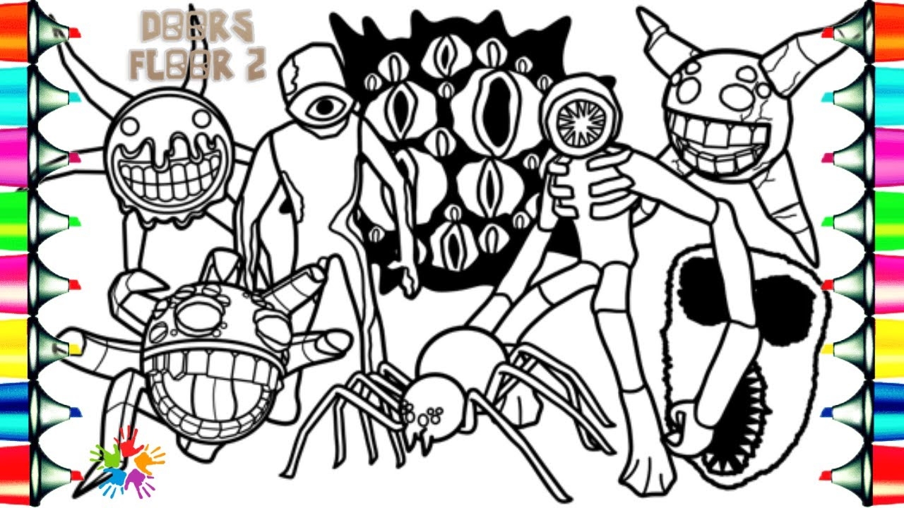 Roblox DOORS Floor 2 Coloring Pages How To Color New Jumpscares Entities NCS Music YouTube