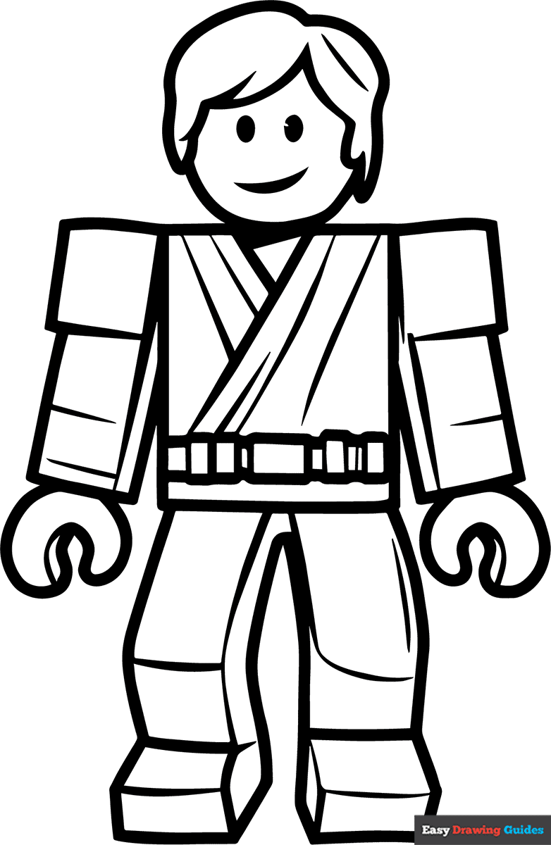 Roblox Luke Skywalker Coloring Page Easy Drawing Guides