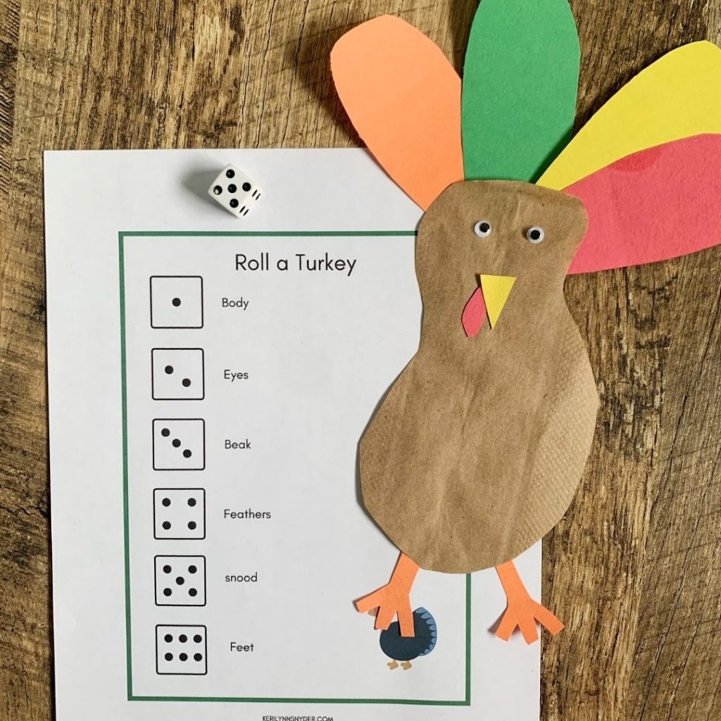 roll a turkey free printable roll a turkey free printable