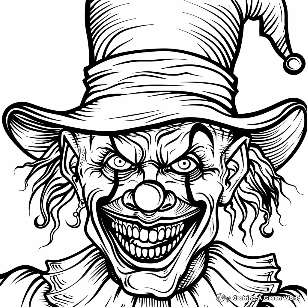 Scary Clown Coloring Pages Free Printable 