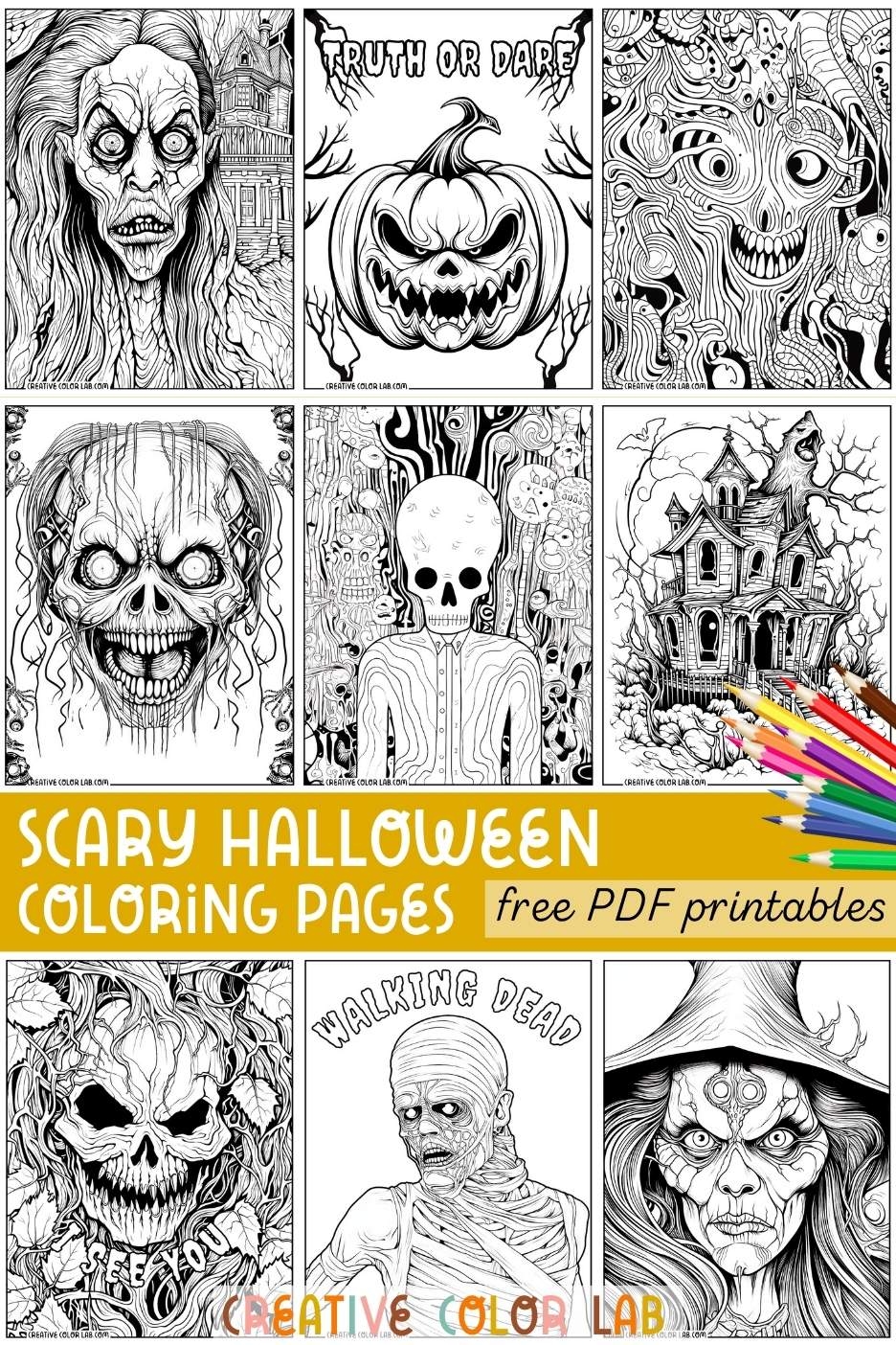 Scary Halloween Coloring Pages Free Printables Scary Halloween Coloring Pages Free Printables