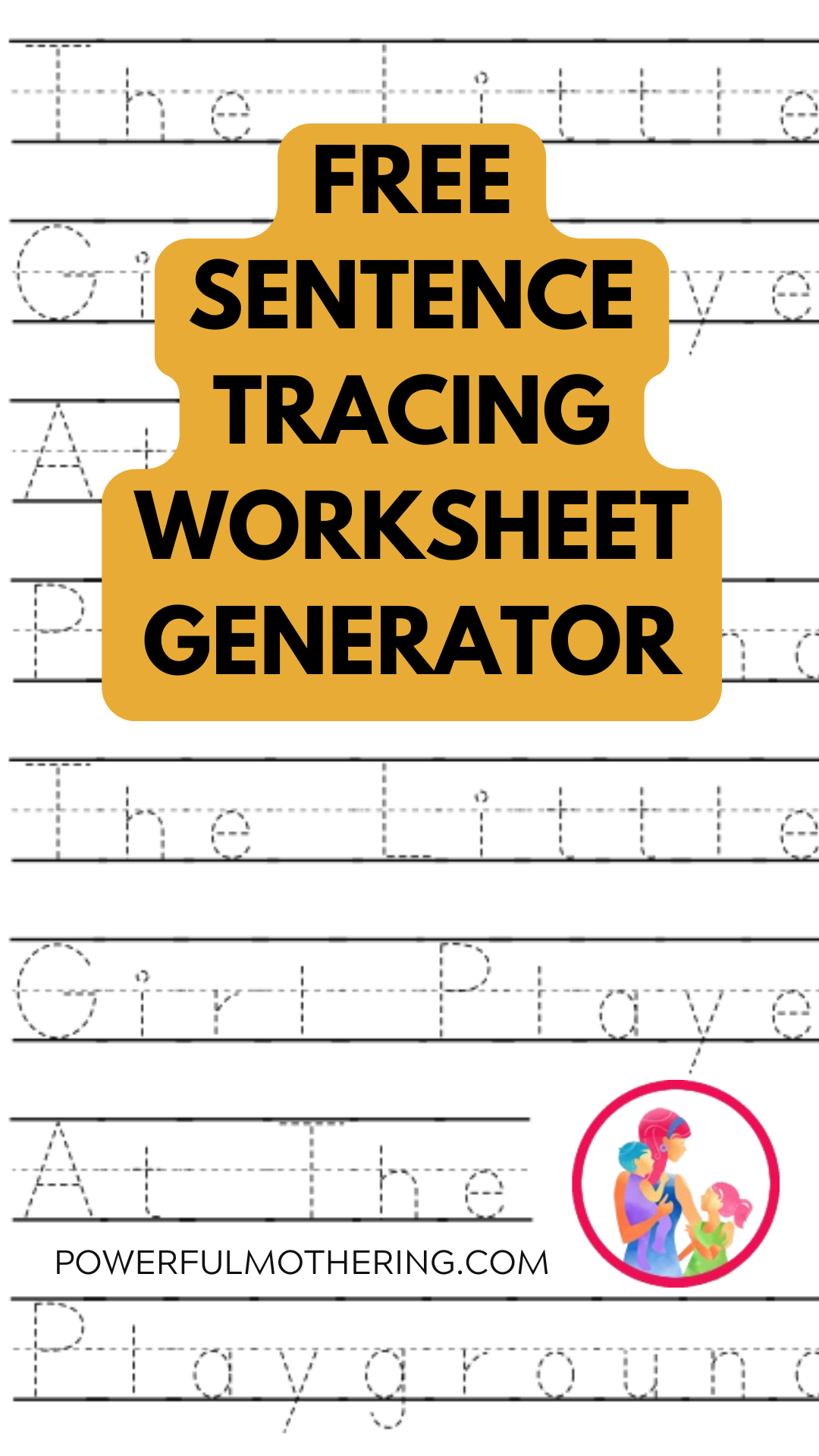 tracing sentences worksheets
