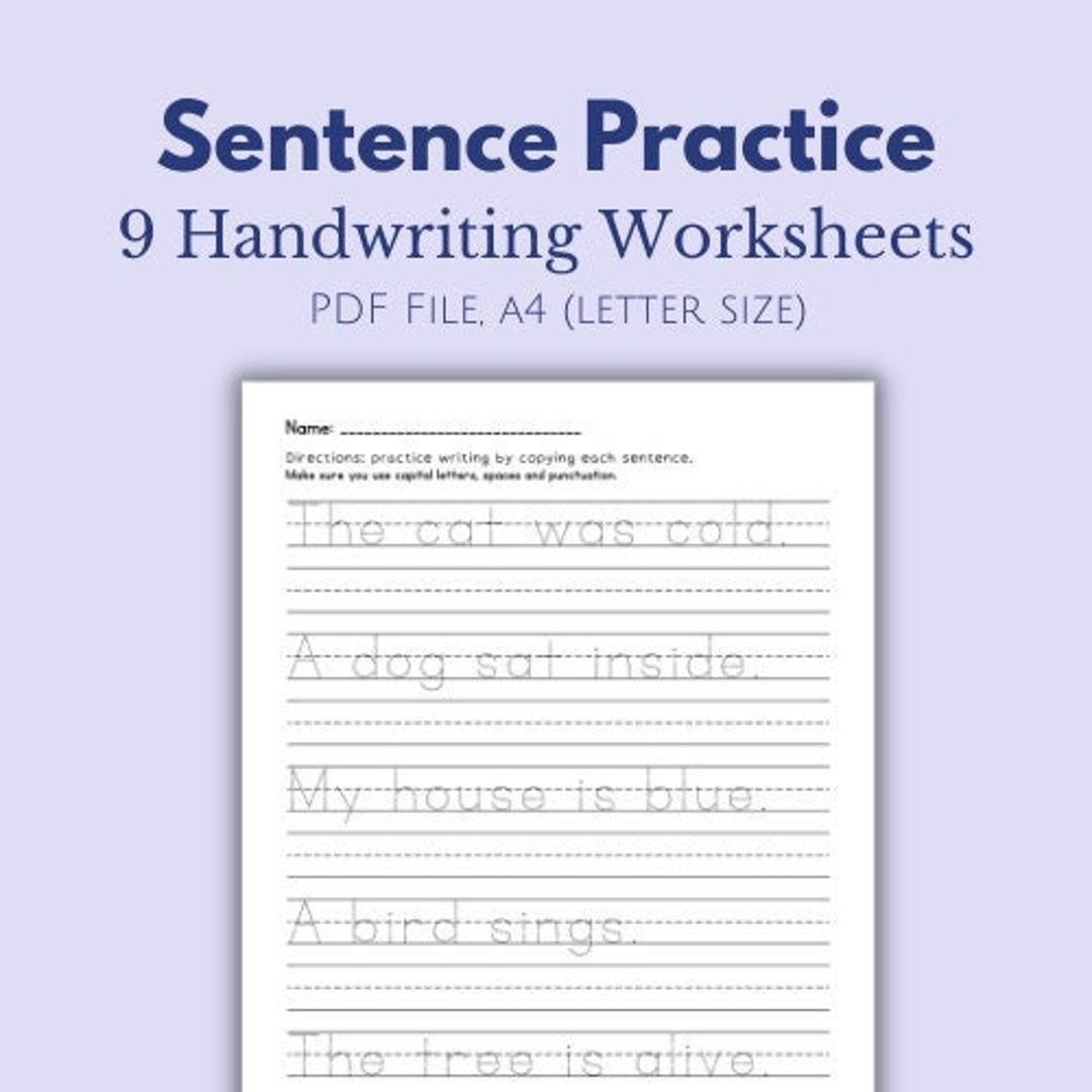 sentence tracing worksheets